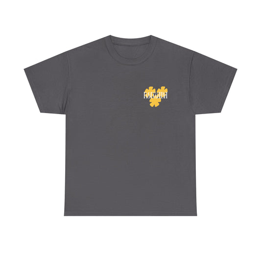 Puzzle Flower Tee — Yellow Floral Puzzle Heart T-Shirt