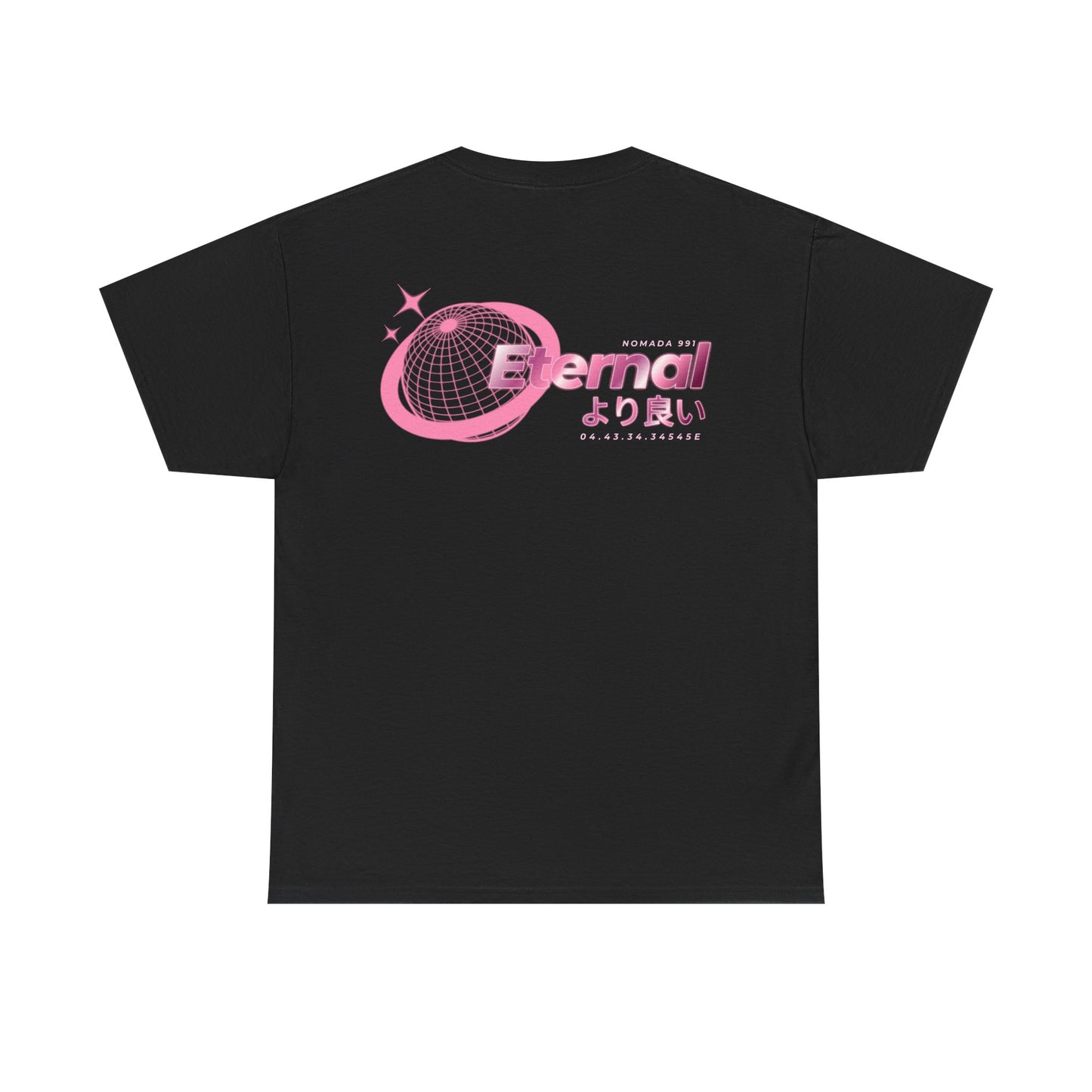 NOMADA Pink Globe Tee — Japanese Text Aesthetic Graphic T-Shirt