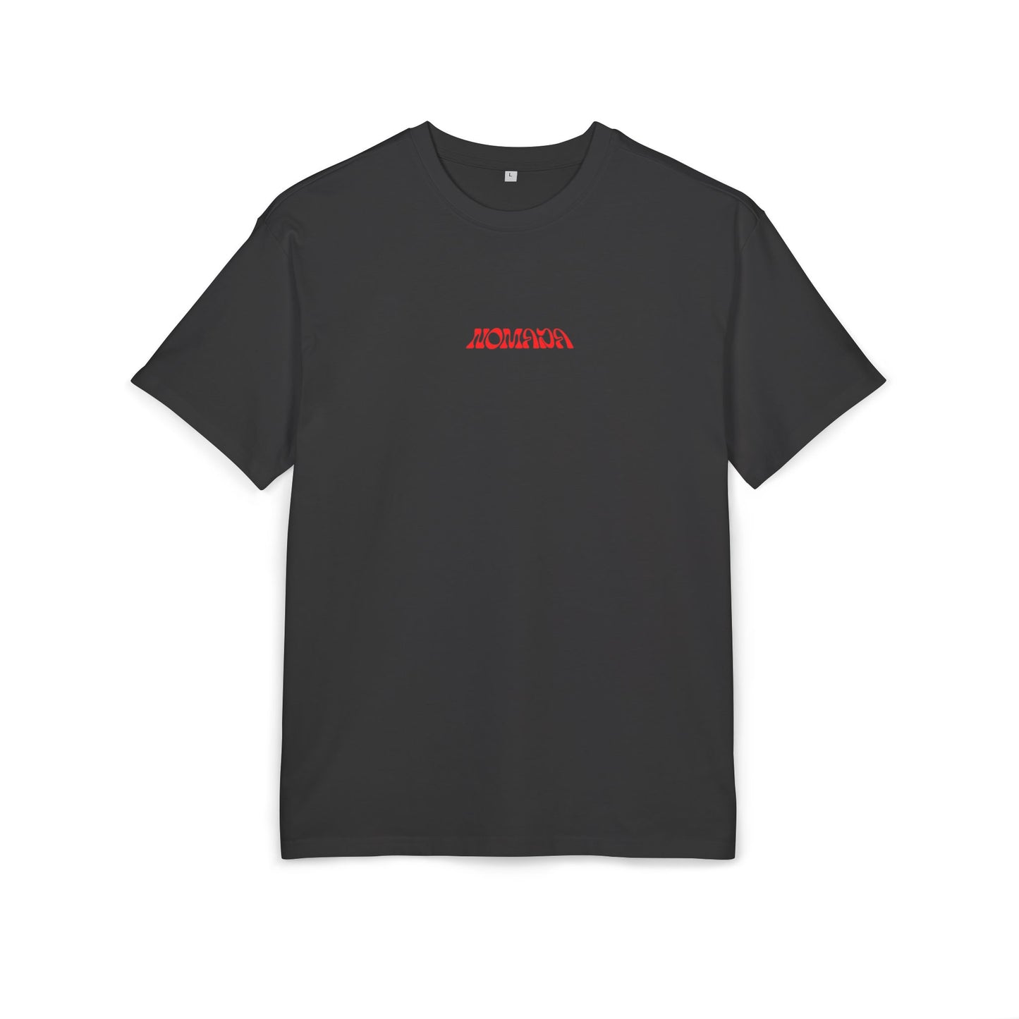Oversized Tee — Red 'NOMADA Mood' Graphic Chest & Back Tee