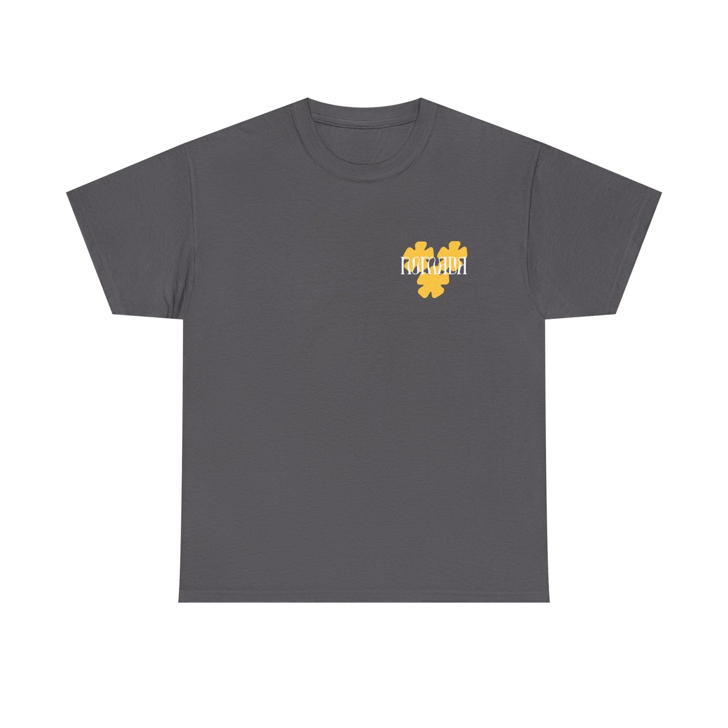 Puzzle Flower Tee — Yellow Floral Puzzle Heart T-Shirt