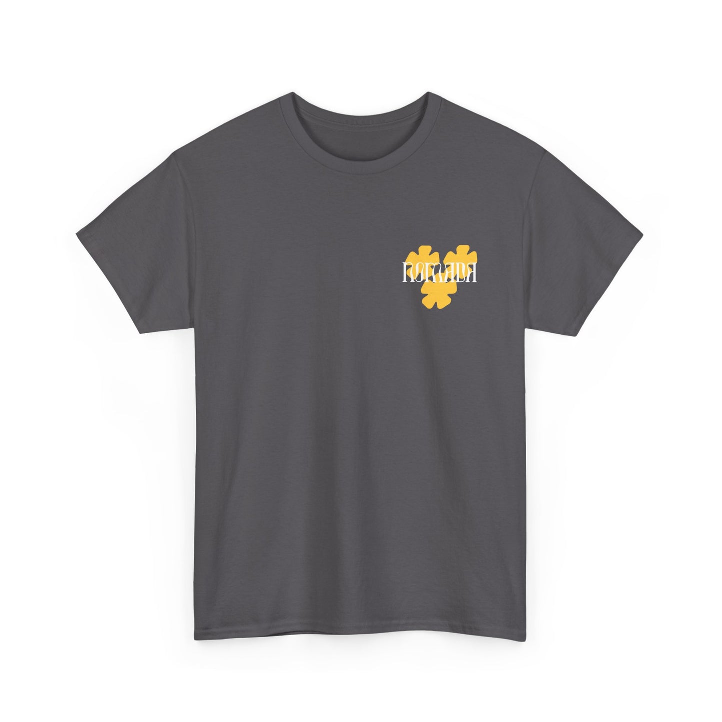 Puzzle Flower Tee — Yellow Floral Puzzle Heart T-Shirt
